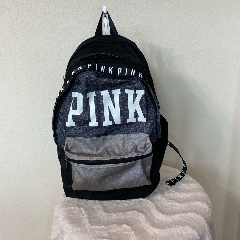 PINK Black/White & Grey Backpack - Picture 3 of 13